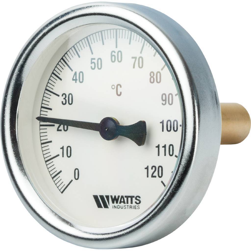 Термометр биметаллический с погружной гильзой WATTS 63 мм штуцер 50 мм