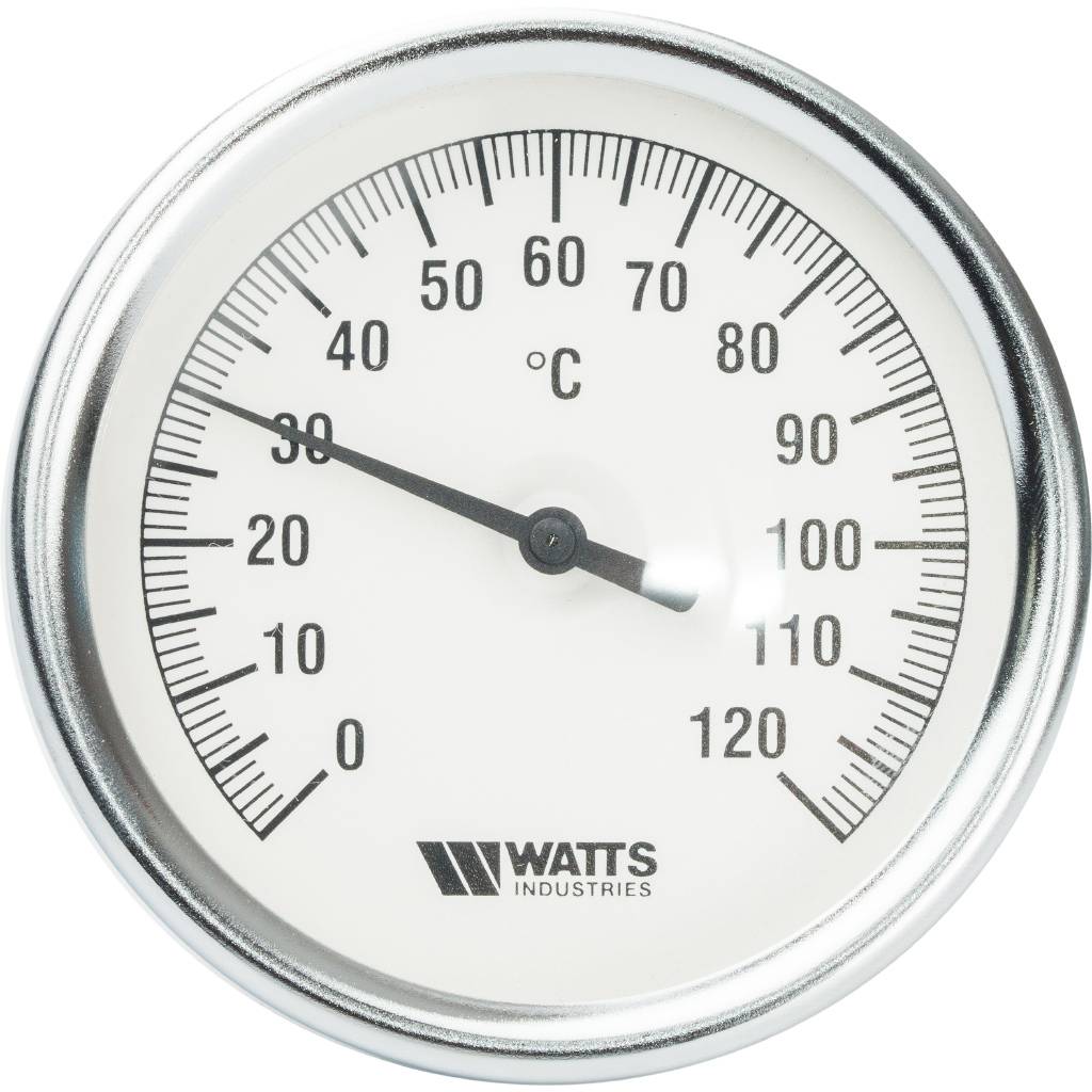 Термометр биметаллический WATTS с погружной гильзой 100 мм