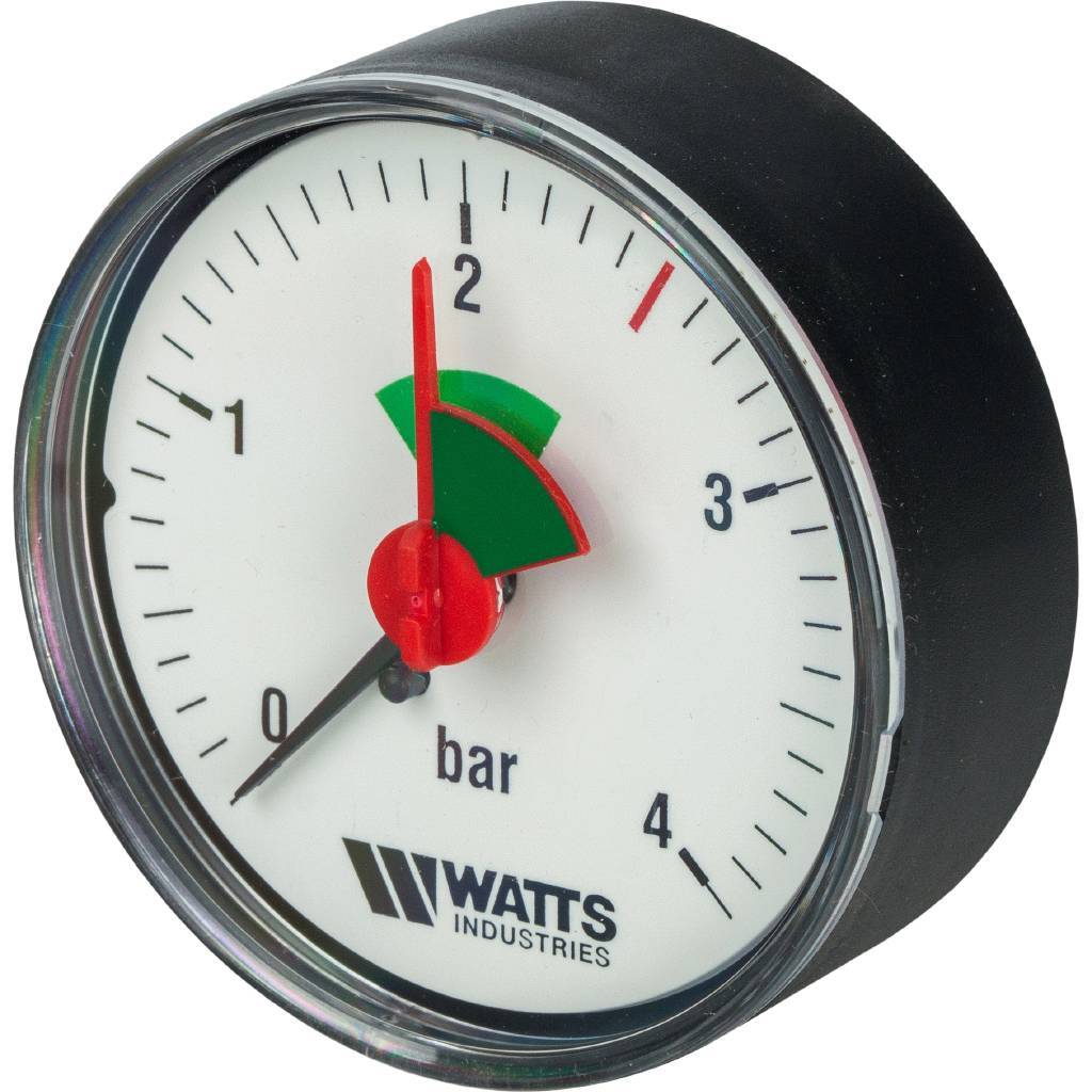 Манометр аксиальный WATTS 63 мм 1/4 давление 4 бар