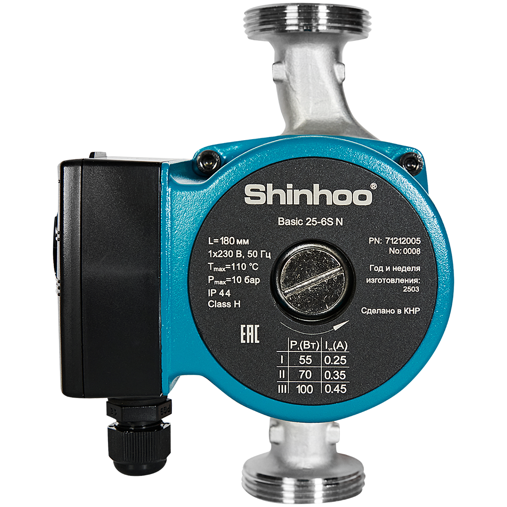 Циркуляционный насос SHINHOO BASIC 25-6S N 180 1x230V