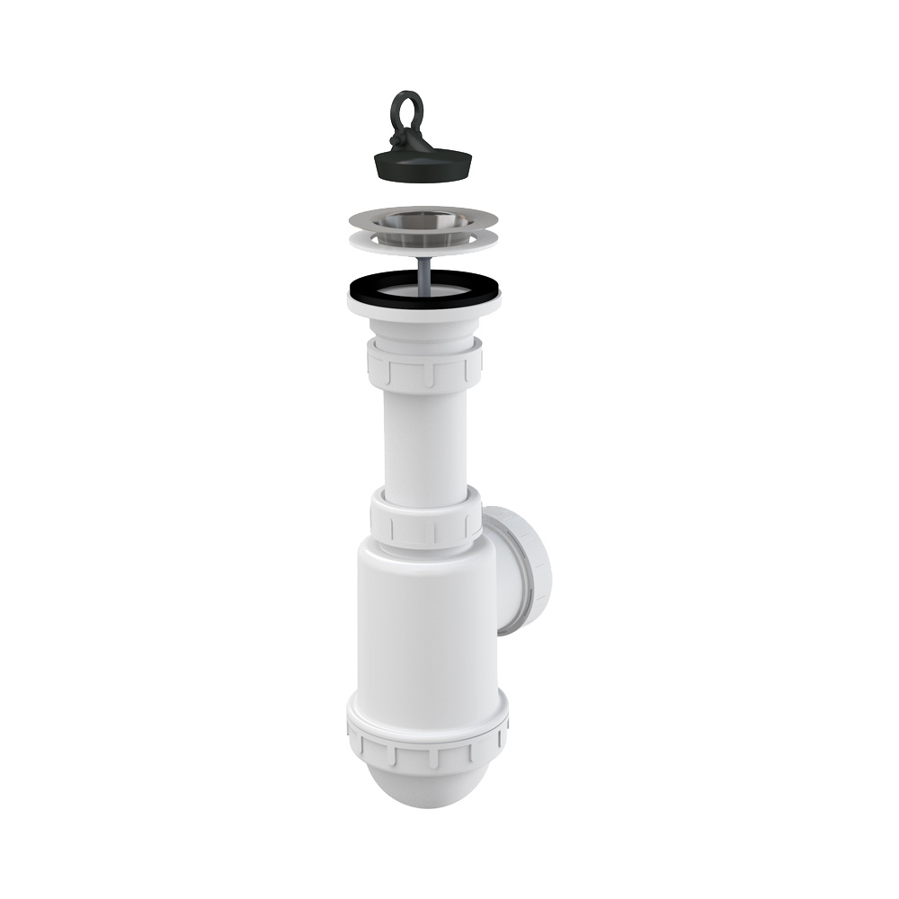 Сифон для мойки AlcaPlast c нержавеющей peшeткой DN70
