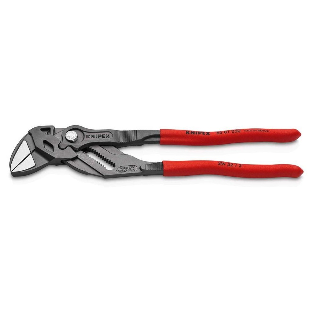 Клещи KNIPEX переставные-гаечный ключ, зев 52 мм, длина 250 мм, фосфатированные, обливные ручки