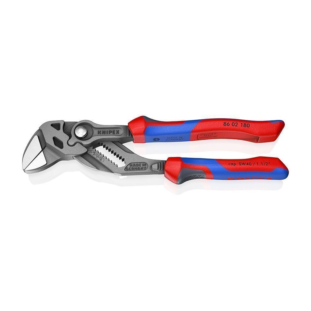 Клещи KNIPEX переставные-гаечный ключ, зев 40 мм, длина 180 мм, фосфатированные, 2-комп ручки