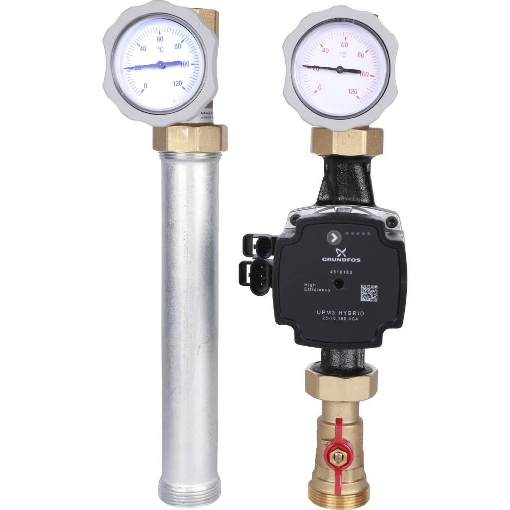 Насосная группа Meibes поколение 8, UK с нас. Grundfos UPM3 Hybrid 25-70* , прямой контур, 1