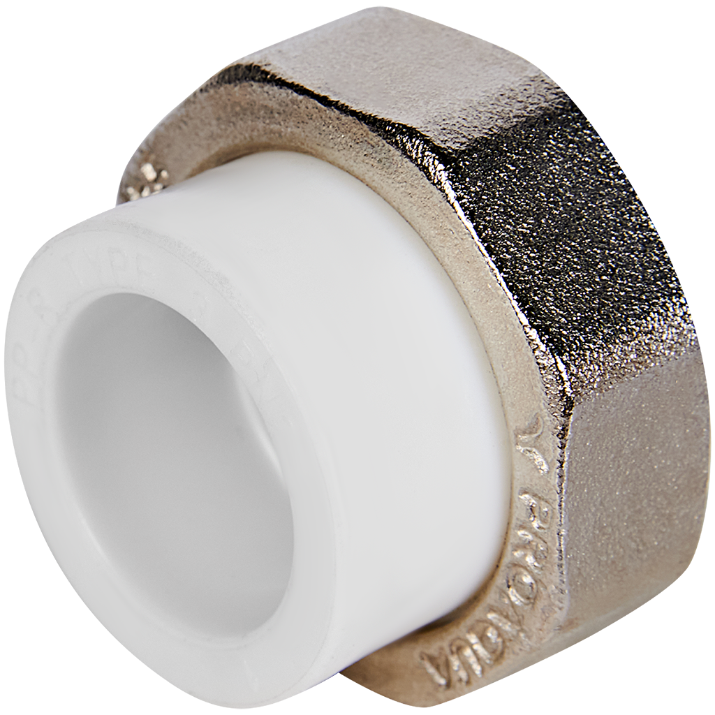 Муфта комбинированная Pro Aqua d=25-1/2 PP-R разъемная (американка) ВР Белая