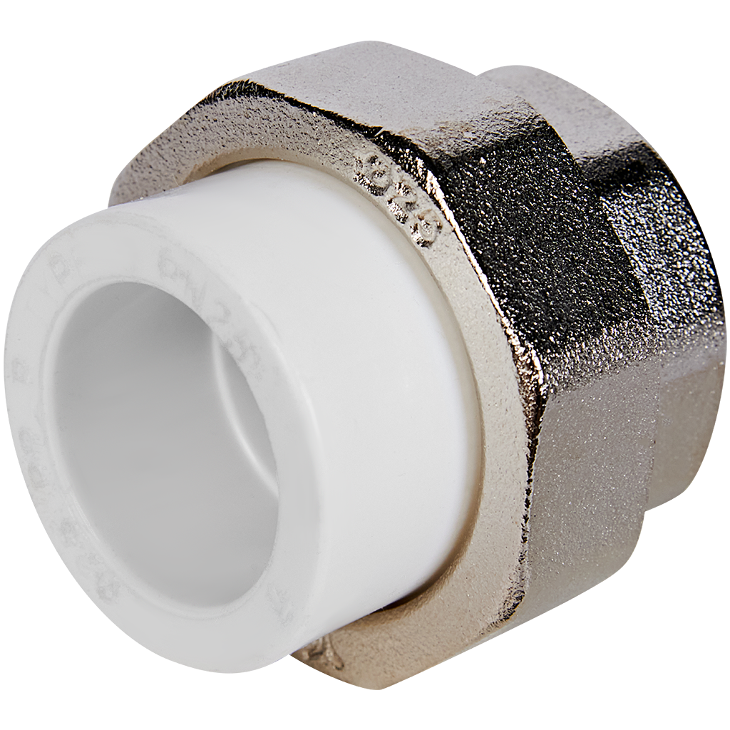 Муфта комбинированная Pro Aqua d=25-1 PP-R разъемная (американка) ВР Белая