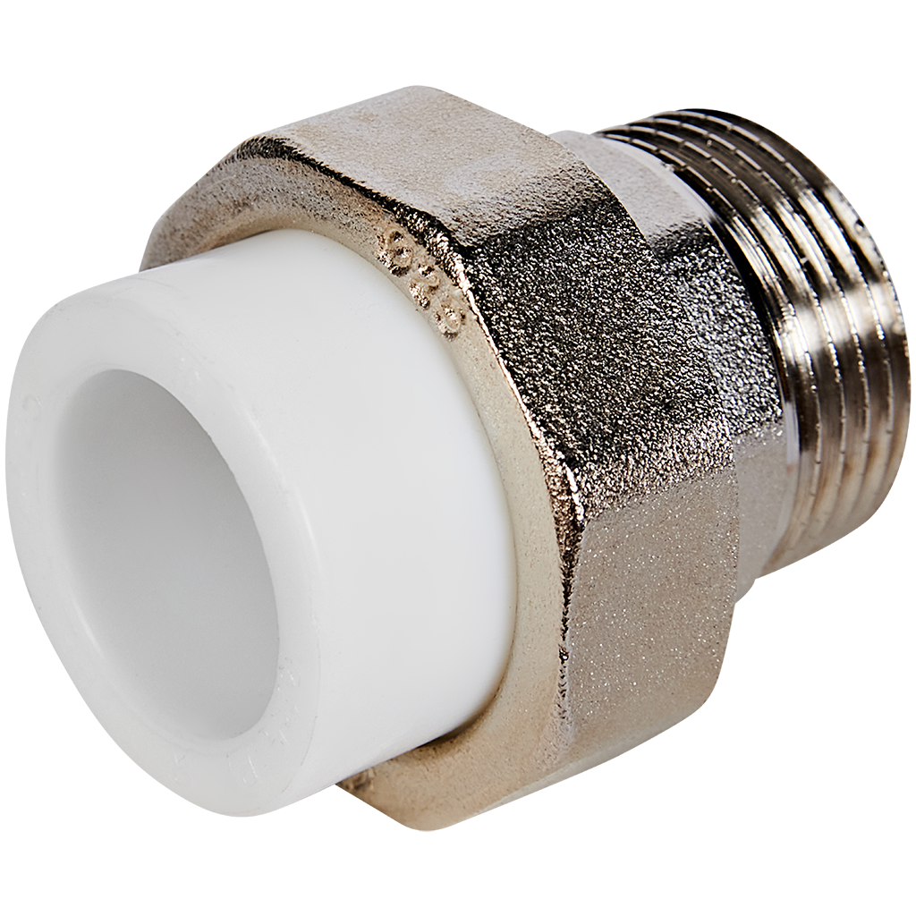 Муфта комбинированная Pro Aqua d=25-1 PP-R разъемная (американка) НР Белая