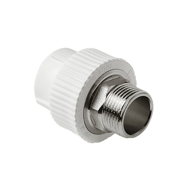 Муфта комбинированная Pro Aqua d= 50-2 PP-R под ключ НР Белая