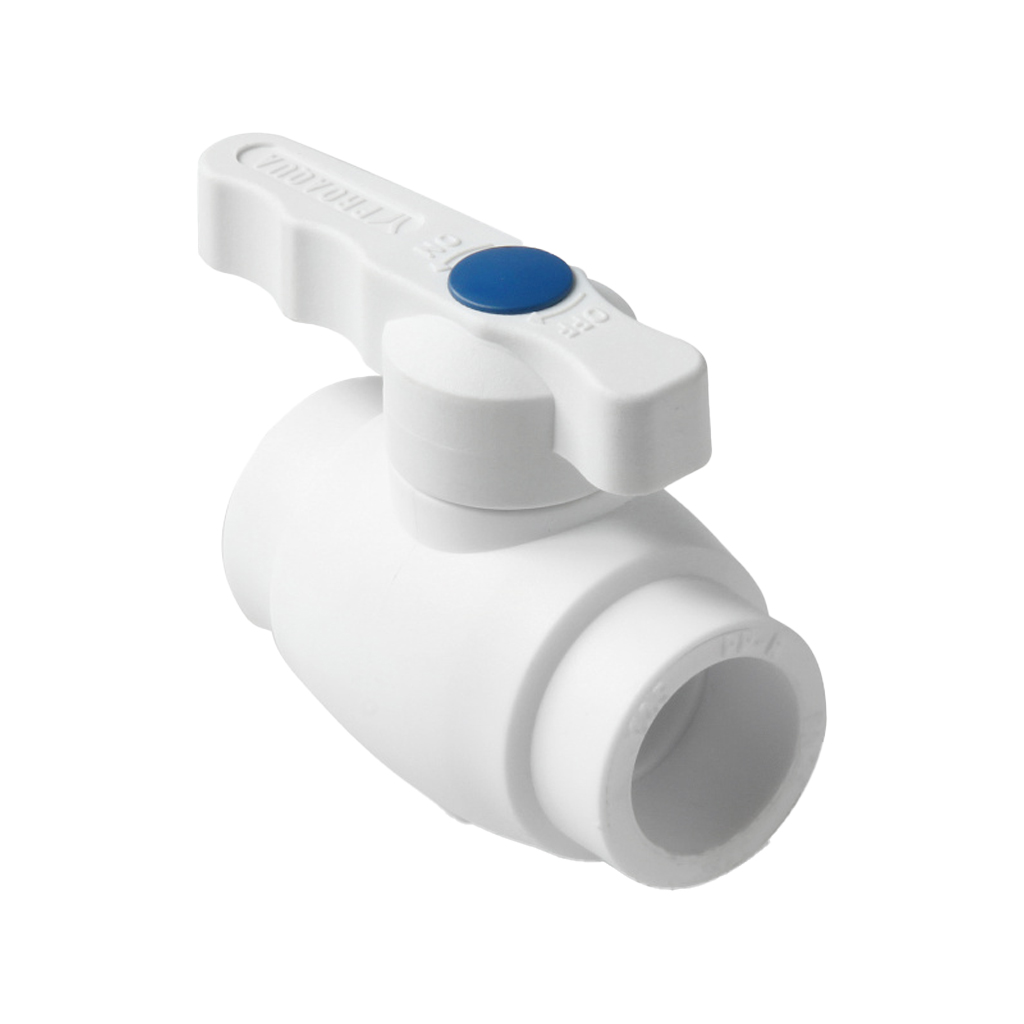 Шаровой кран полнопроходной Pro Aqua d= 20 PP-R Prime Белый