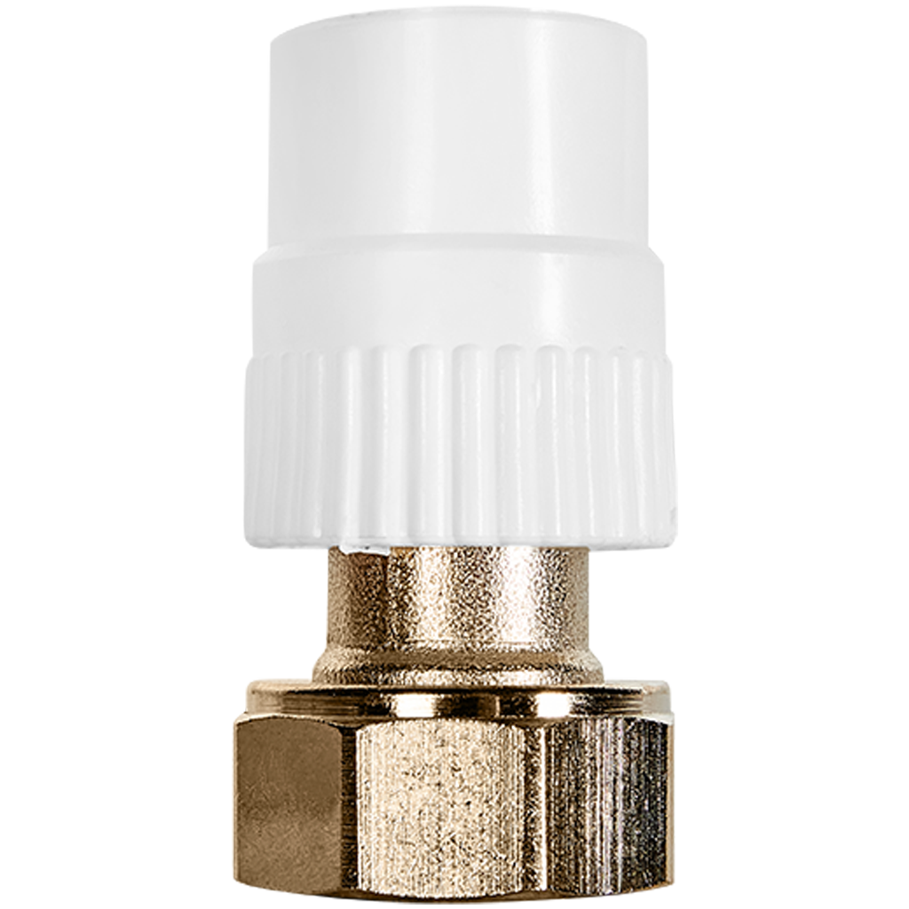 Муфта Pro Aqua d=20x3/4 PP-R с накидной гайкой, евроконус, белая