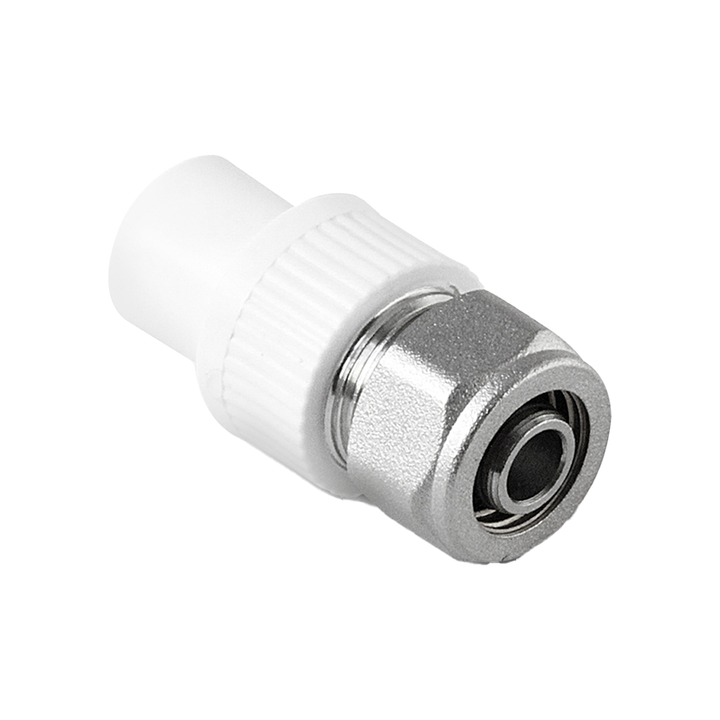 Переход Pro Aqua d=20x16 PP-R на PEX или металлопластиковую трубу Белый
