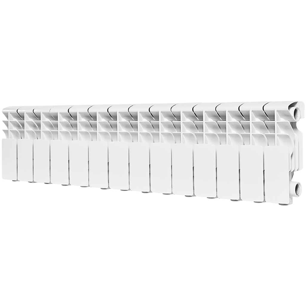 Радиатор алюминиевый ROMMER Plus 200 14 секций боковое подключение (RAL9016)