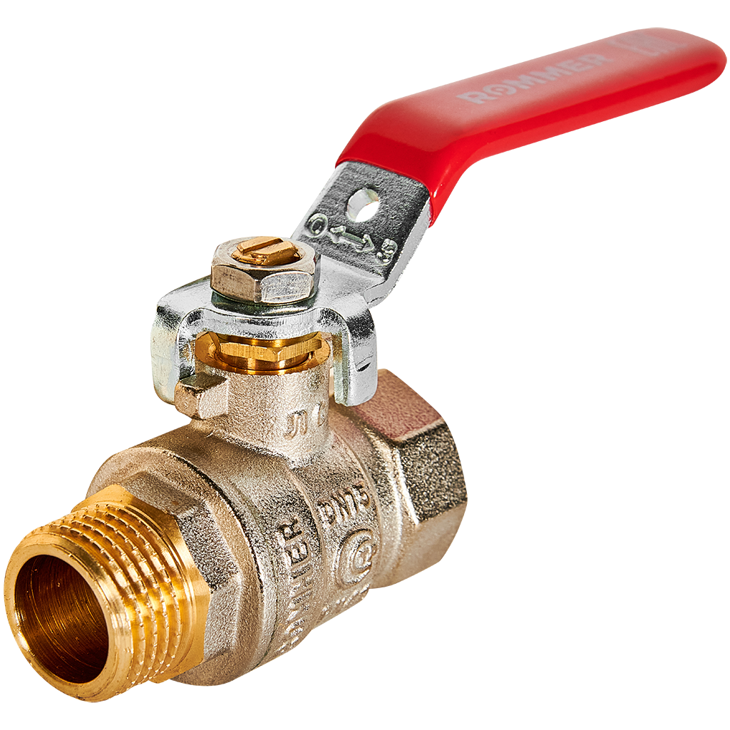 RBV-0002-2210315 ROMMER Кран шаровой, ВР/НР, ручка рычаг 1/2"