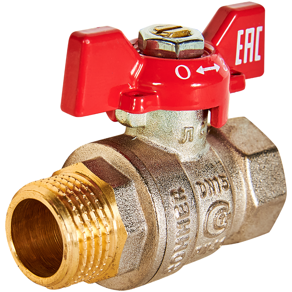 RBV-0004-2210215 ROMMER Кран шаровой, ВР/НР, ручка бабочка 1/2"