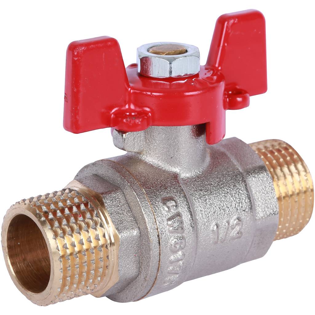 Rommer шаровой кран 1/2" НР/НР, ручка бабочка RBV-0007-0410215