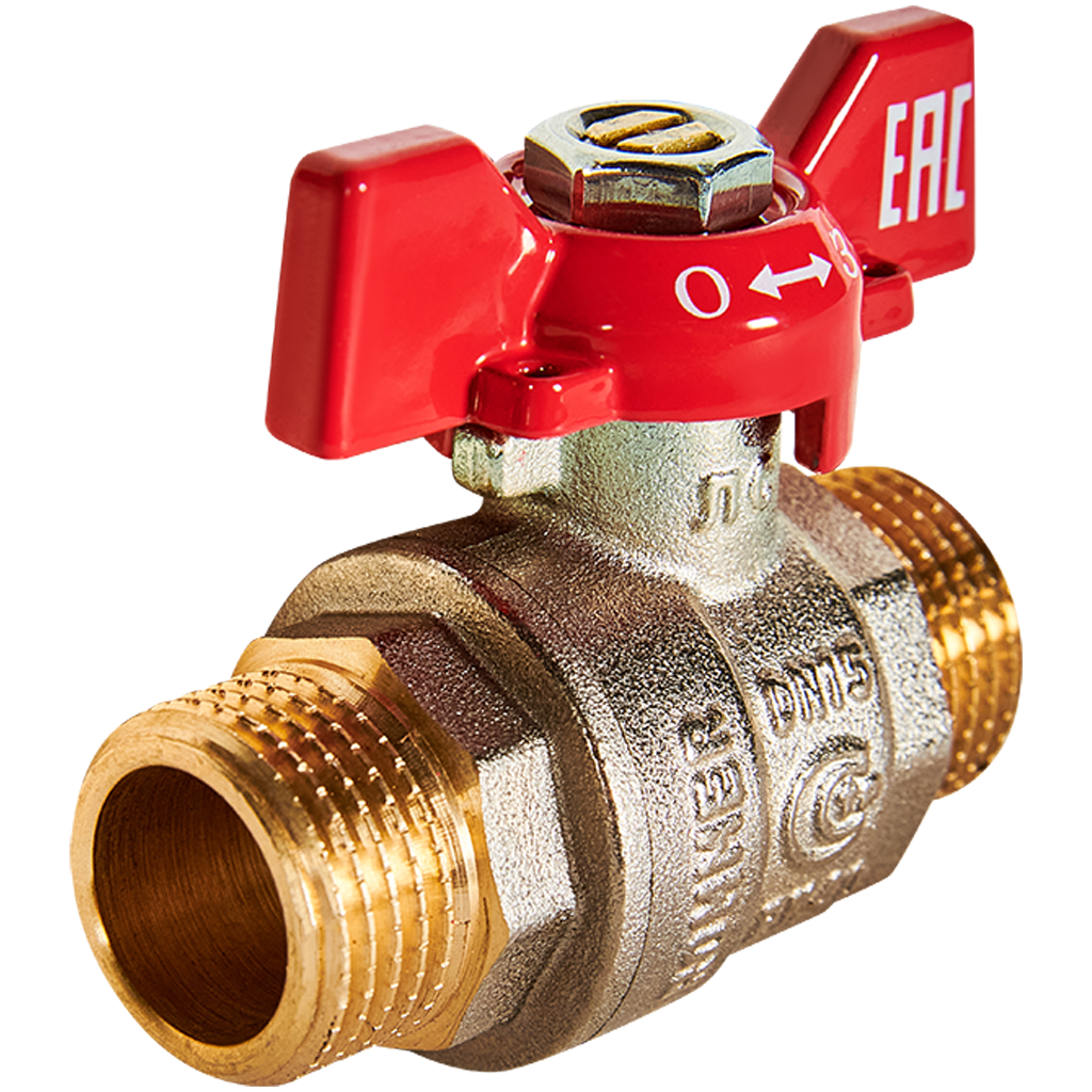 RBV-0007-2410215 ROMMER Кран шаровой, НР/НР, ручка бабочка 1/2"