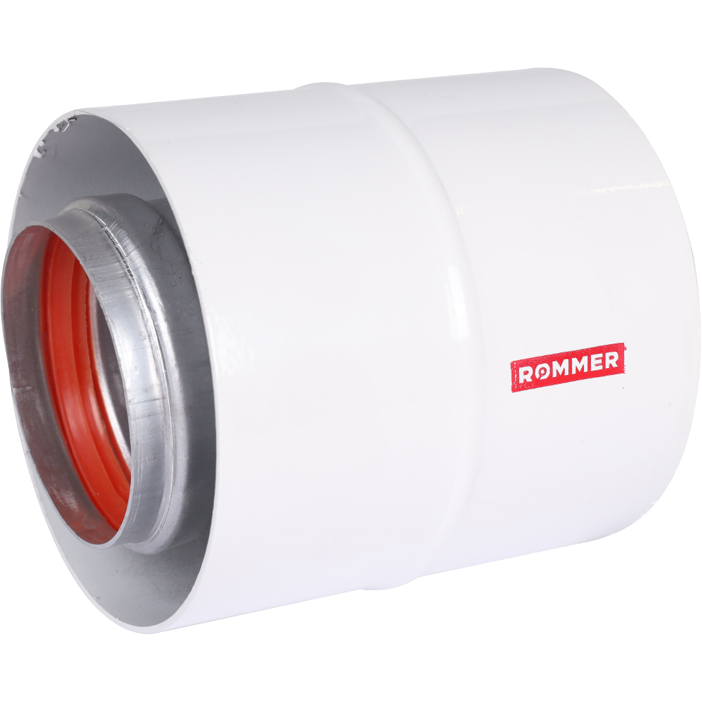 ROMMER RCA-6010-240100 Адаптер вертикальный коакс. 60/100 (Bosch, Buderus, Navien S/C/E, Baxi ECO Nova/Classic,   Baltur, Лемакс, Fondital  ) в комплекте фланец