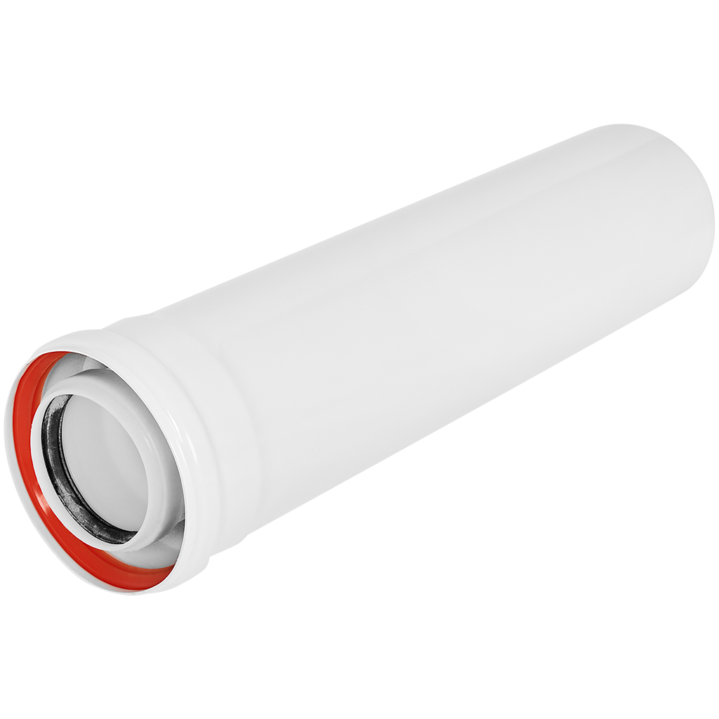 Удлинитель дымохода конденсационный коаксиальный ROMMER D80(п-м)/125(м-п), L500