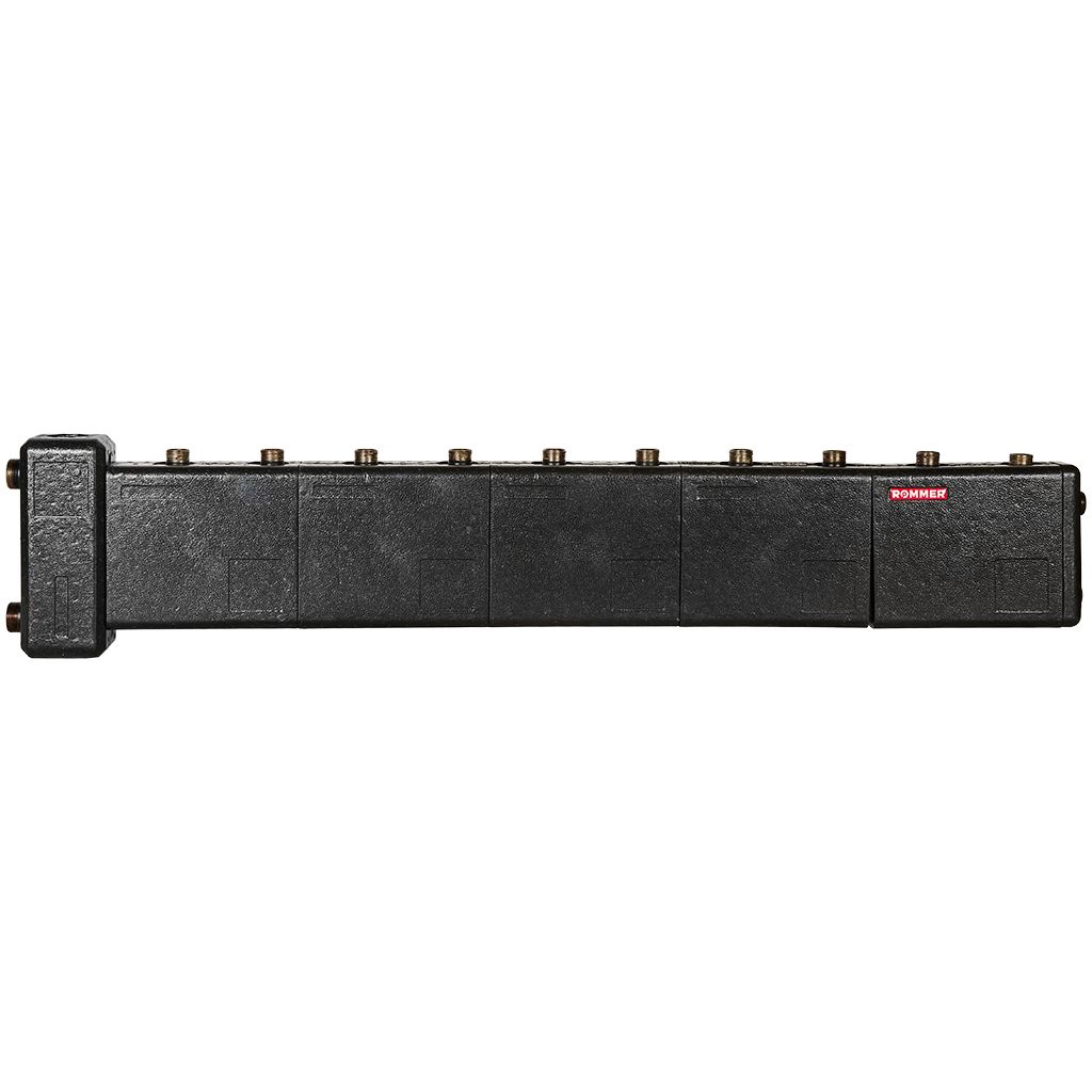 Коллектор (дублер рядный) ROMMER RDG-1060 с гидроразделителем на 5+1 контура до 60 кВт, в теплоизоляции