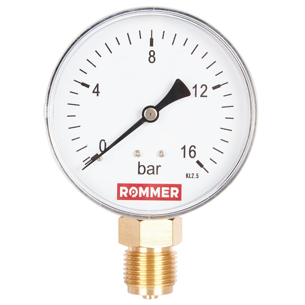 Манометр радиальный ROMMER 80 мм 1/2