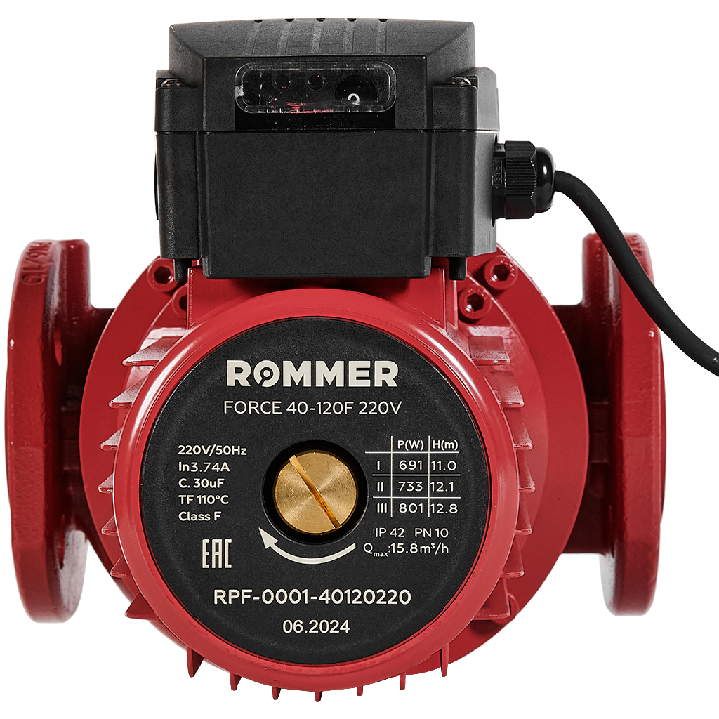 Насос циркуляционный фланцевый ROMMER RPF трехскоростной 40-120F 220V