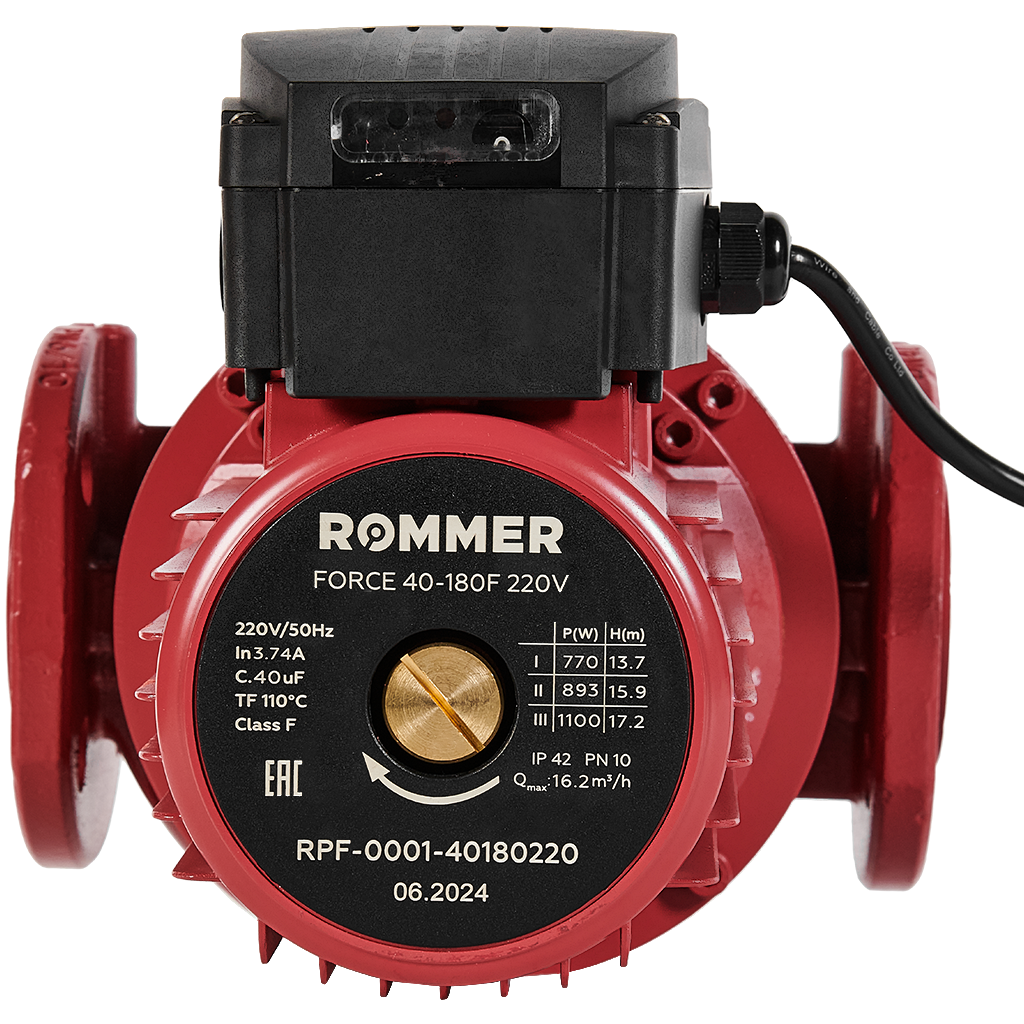 Насос циркуляционный фланцевый ROMMER RPF трехскоростной 40-180F 220V