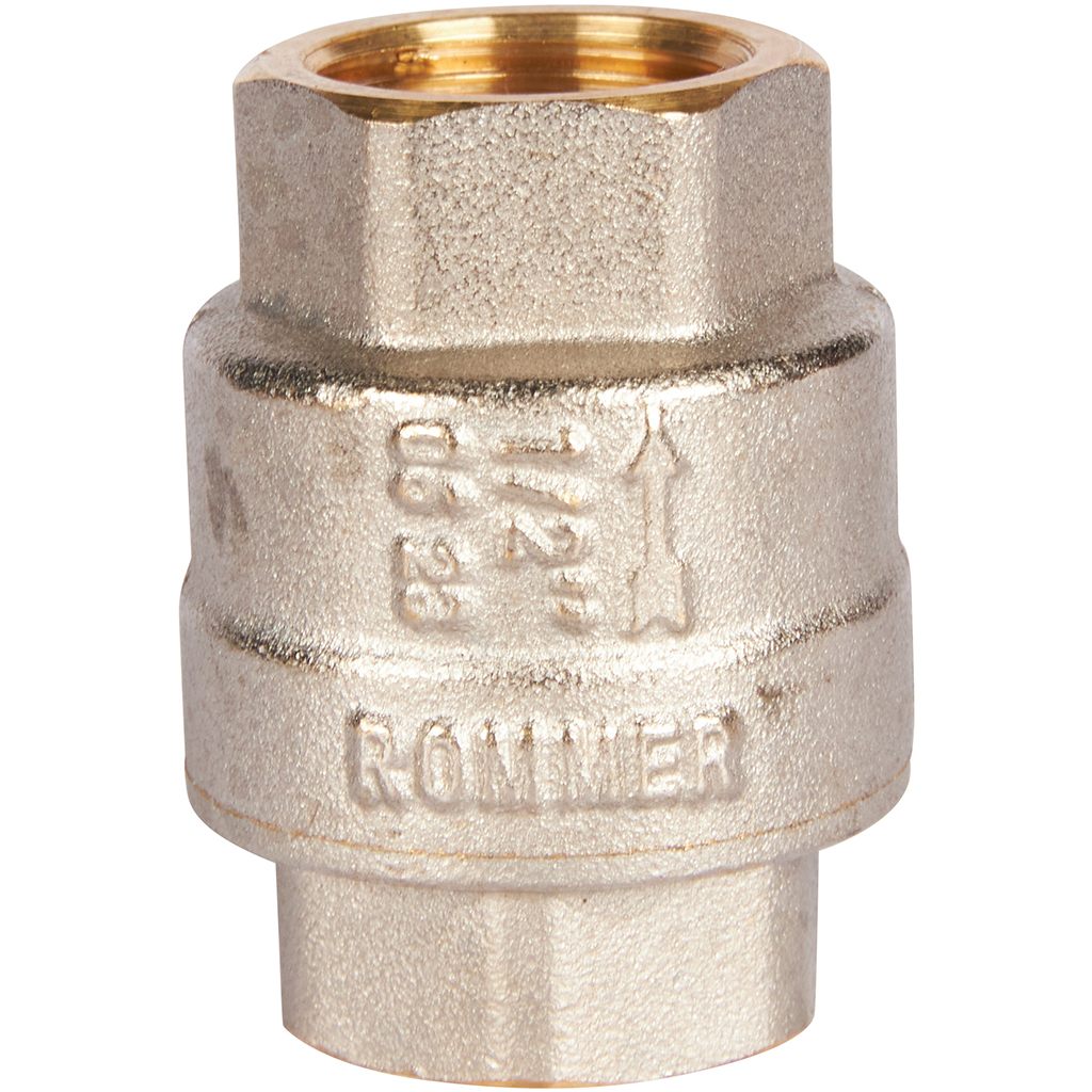 RVC-0002-000015 ROMMER 1/2  Клапан обратный пружинный муфтовый с пластиковым седлом