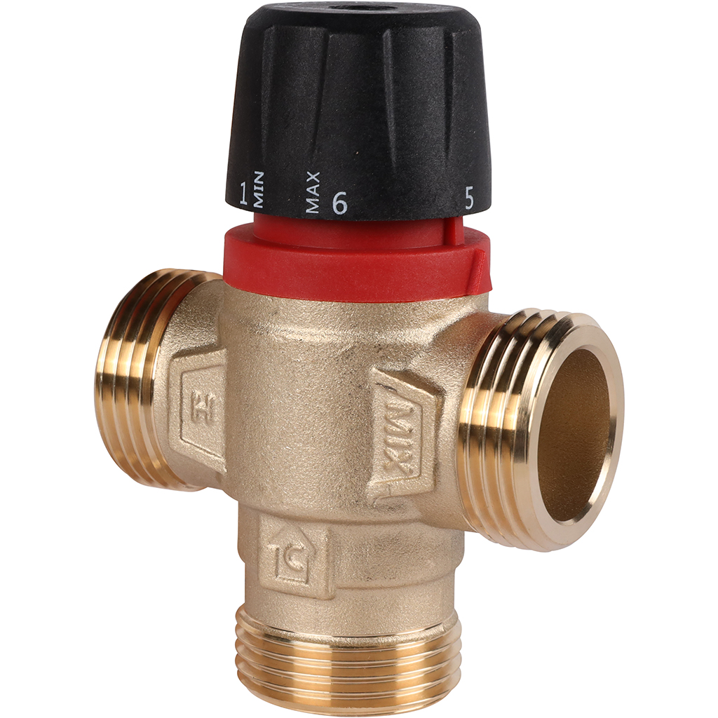 RVM-0132-166025 ROMMER Термостатический смесительный клапан для систем отопления и ГВС 1" НР 35-60°С KV 1,6 (боковое смешивание)