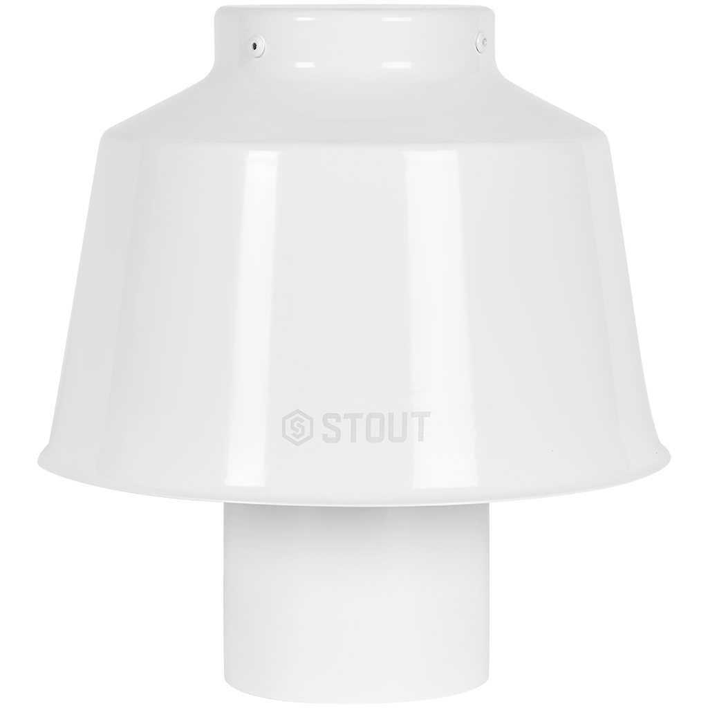 Оголовок STOUT вертикальный с ветрозащитой традиц. D80(п) БЕЛЫЙ широкий