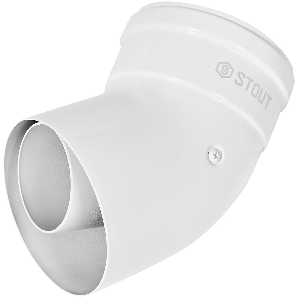 Отвод 45° STOUT традиц. коакс. D60(п-м)/100(п-м)