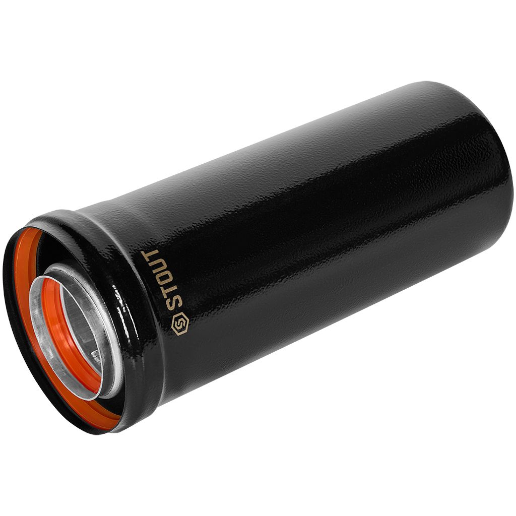 Удлинитель дымохода STOUT традиц. коакс. D60(п-м)/100(п-м), L250, ЧЕРНЫЙ