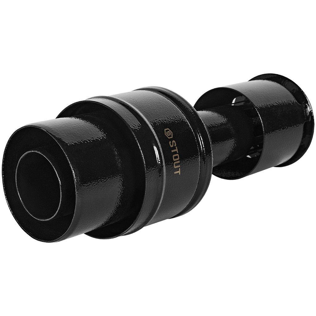 Оголовок вертикальный STOUT с ветрозащитой традиц. коакс. D60(п)/100(п) ЧЕРНЫЙ узкий