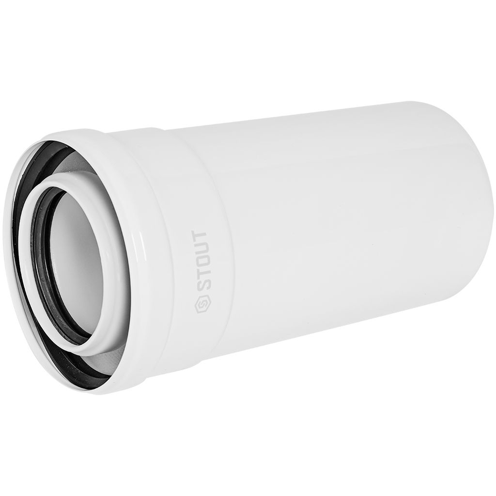 Удлинитель дымохода STOUT конденсац. коакс. D80(п-м)/125(п-м), L250