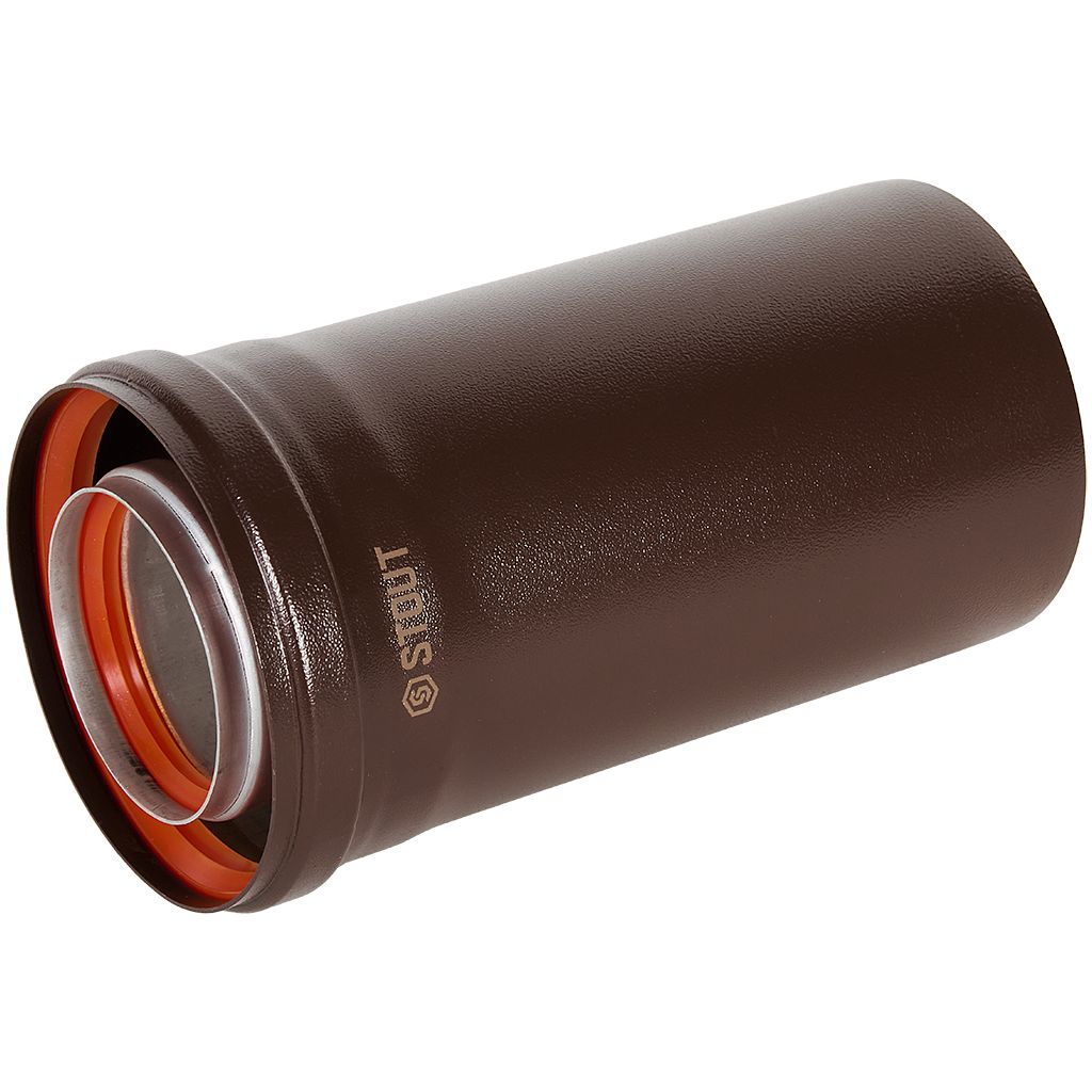 Удлинитель дымохода STOUT конденсац. коакс. D80(п-м)/125(п-м), L250, КОРИЧНЕВЫЙ