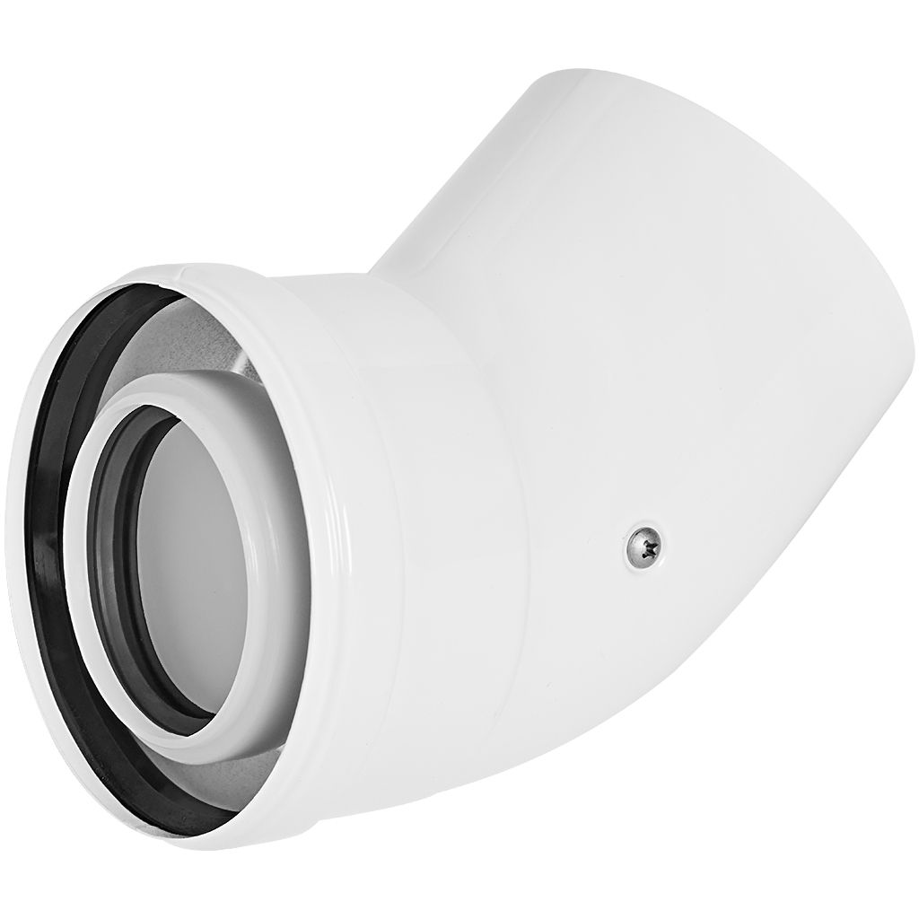 Отвод 45° STOUT конденсац. коакс. D60(п-м)/100(п-м)