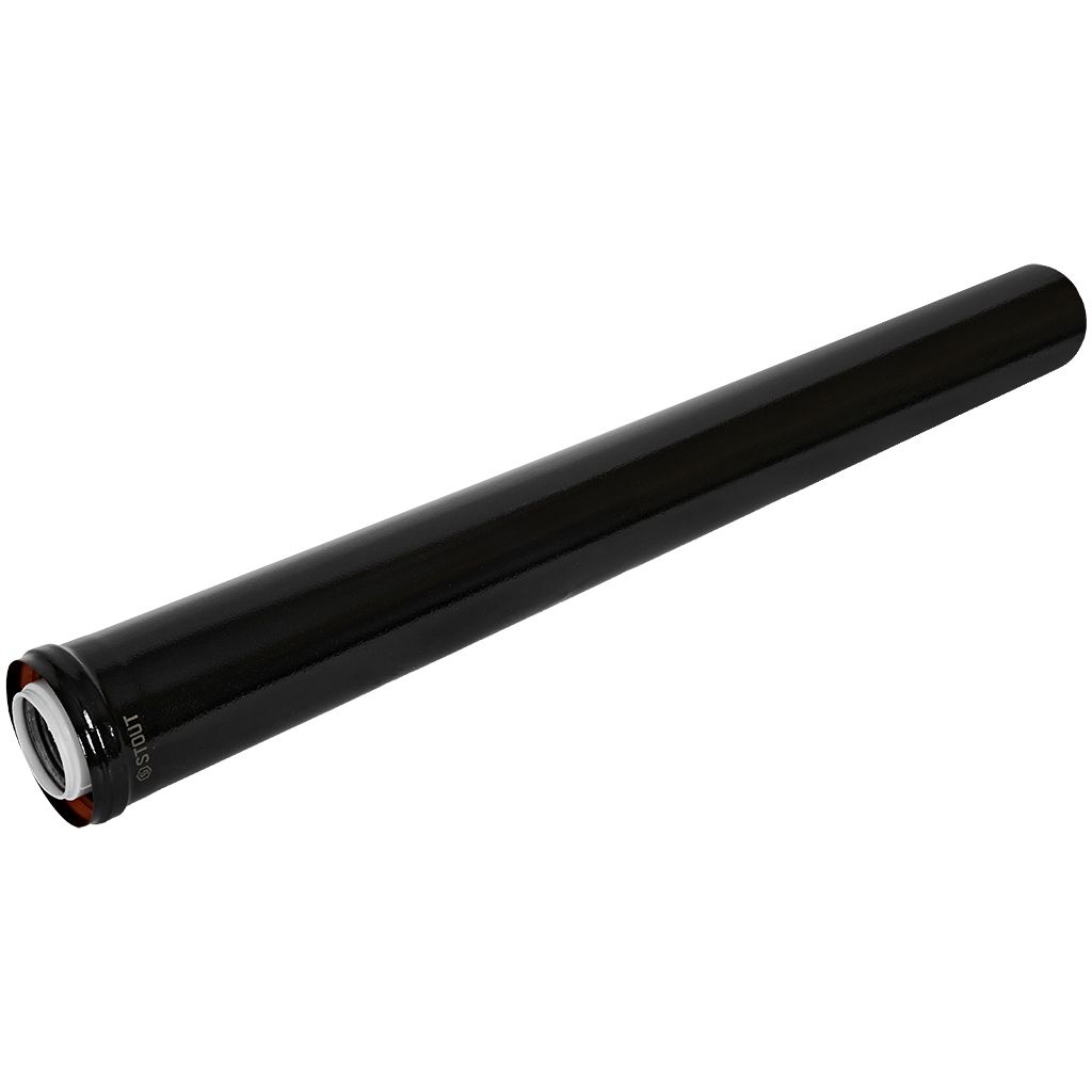 Удлинитель дымохода STOUT конденсац. коакс. D60(п-м)/100(п-м), L1000, ЧЕРНЫЙ
