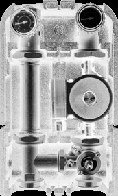 Насосная группа с 3-х ходовым приводным смесителем 1" с насосом Grundfos UPSO 25-65, 29 kW[DT10°C]
