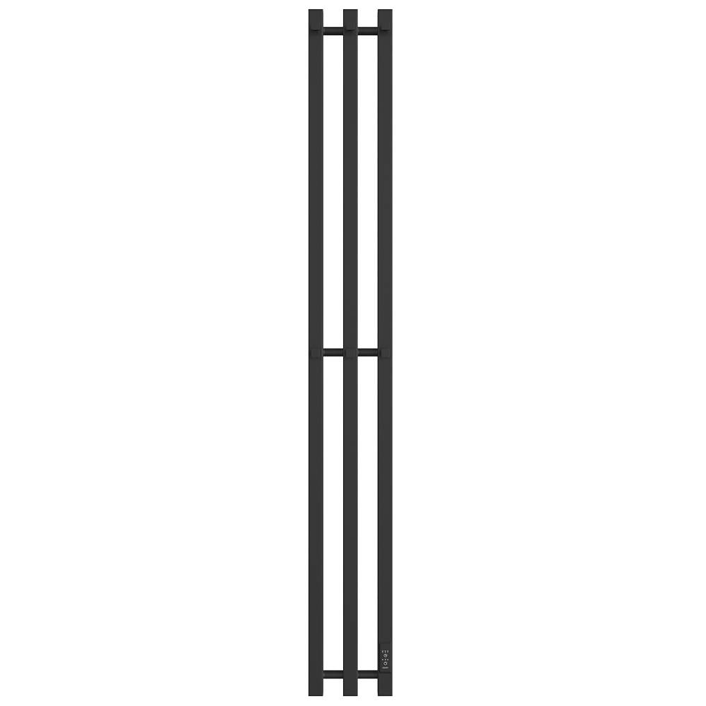 SHQ-R2Q0-012012 STOUT полотенцесушитель элекрический ROCK quadro 120*12 Черный матовый 2 опоры
