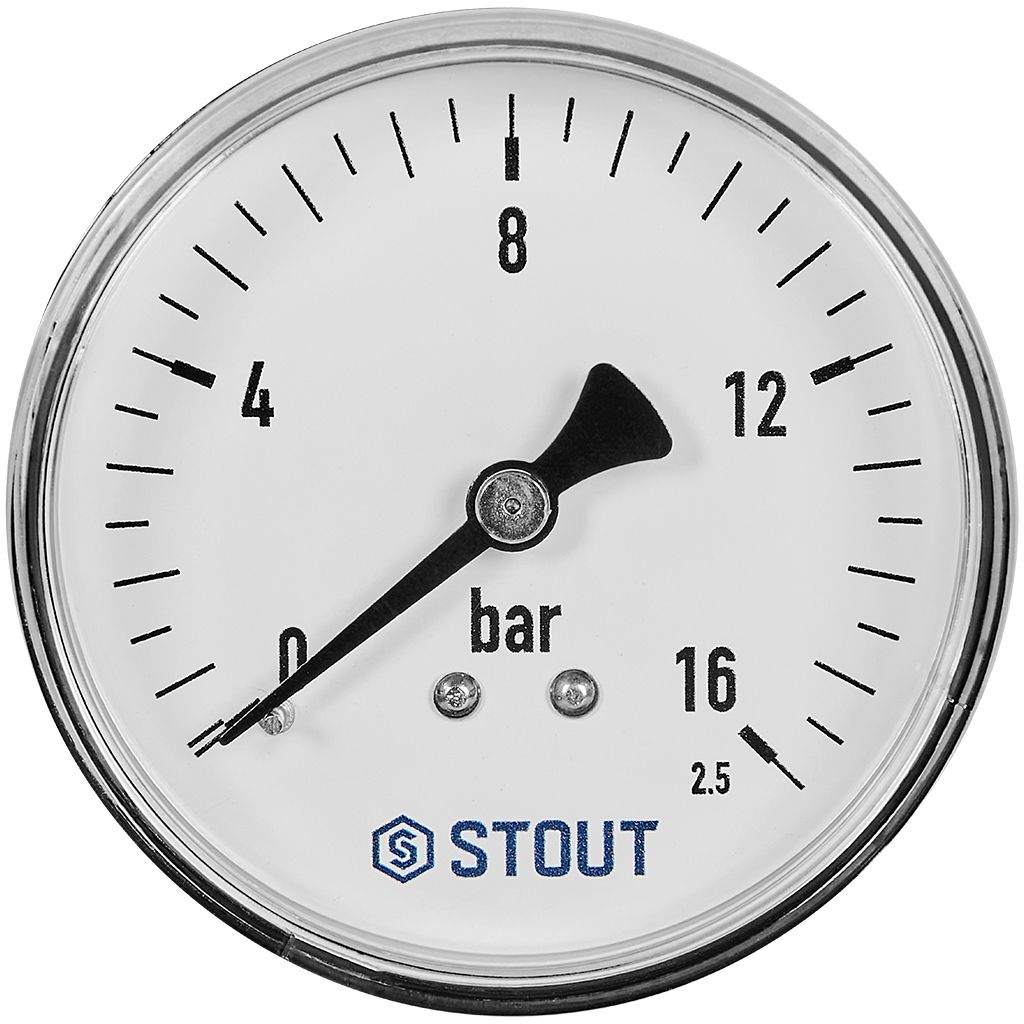 STOUT Манометр аксиальный. Корпус Dn 63 мм 1/4 , 0...16 бар, кл.2.5
