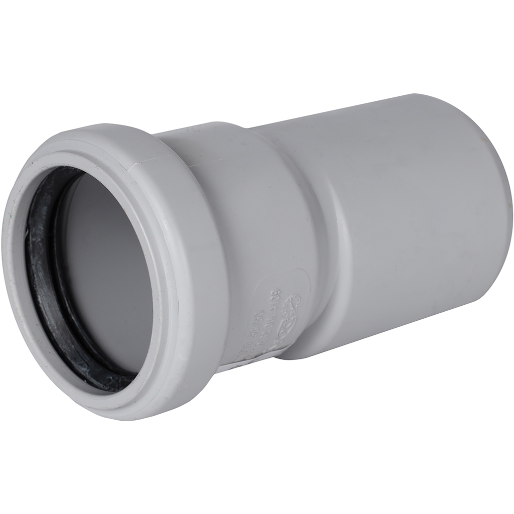 Переход эксцентрический канализационный бесшумный STOUT D58х50