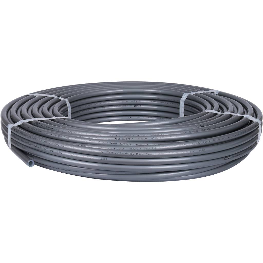 Труба из сшитого полиэтилена STOUT PEX 16х2,2 (бухта 100 метров, серая)
