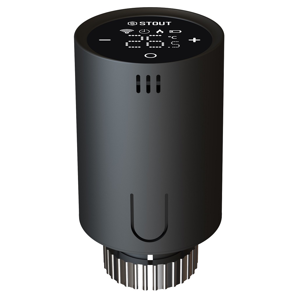 Умная термостатическая головка STOUT Zigbee, Черная