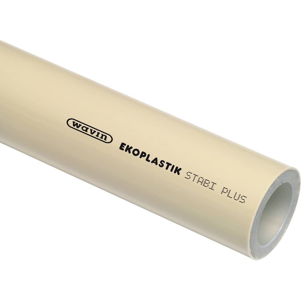 Труба Ekoplastik 50x6,9 PP-RCT армированная алюминиевой фольгой STABI PLUS S3,2/SDR7,4/PN28 серая (4м)